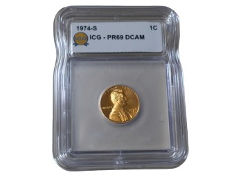 1974-S Lincoln Cent ICG PR69 DCAM