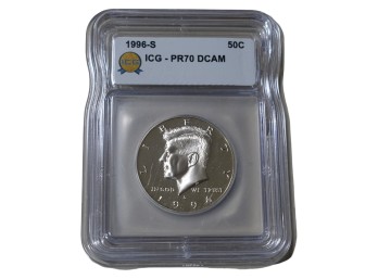 1996-S San Francisco Kennedy Silver Half Dollar ICG PR70 DCAM