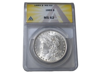 1889 Philadelphia Morgan Silver Dollar ANACS MS62