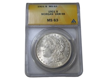1921 Philadelphia Morgan Silver Dollar ANACS MS63 VAM-9B