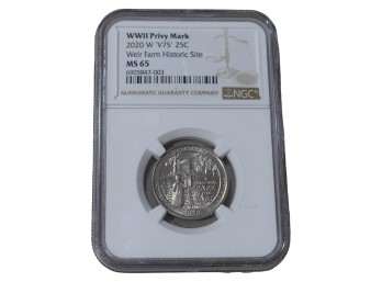 2020-W Weir Farm Quarter WWII Privy Mark NGC MS65