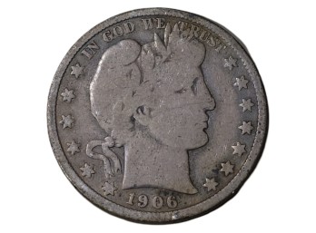 1906-D Denver Barber Silver Half Dollar