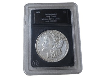 1921 Philadelphia Morgan Silver Dollar Authenticated Very Good