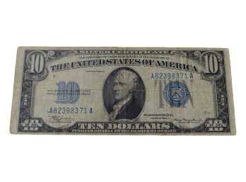 1934-A US $10 Silver Certificate Note