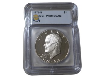 1976-S San Francisco Eisenhower Silver Dollar ICG PR69 DCAM Type 2