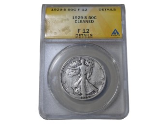 1929-S San Francisco Walking Liberty Silver Half Dollar ANACS F12