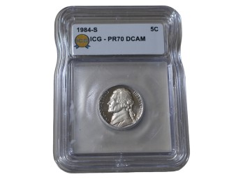 1984-S San Francisco Jefferson Nickel ICG PR70 DCAM