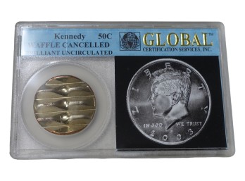 2003 Kennedy Waffle Cancelled 50C Global Brilliant Uncirculated