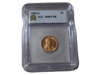1952-D Denver Lincoln Wheat Cent ICG MS65 RB