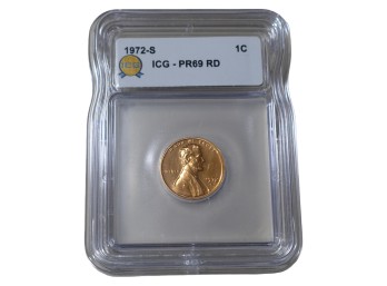 1972-S San Francisco Lincoln Cent ICG PR69 RD