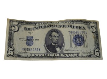 1934 $5 Silver Certificate Blue Seal Note