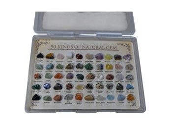 50 Natural Gemstone Collection Set With Storage Case