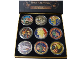 USA 250th Anniversary Commemorative Coin Set - 9 Pieces