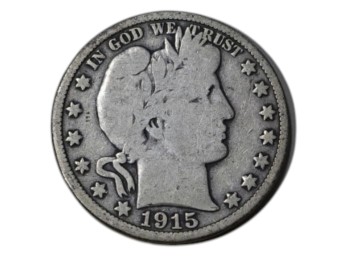 1915-S San Francisco Barber Silver Half Dollar