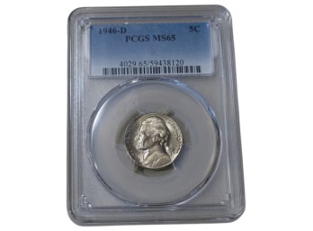 1946-D Denver Jefferson Nickel PCGS MS65