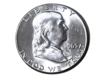 1963 Philadelphia Franklin Silver Half Dollar