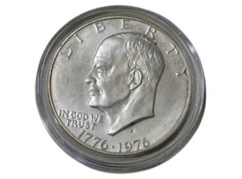 1776-1976 Eisenhower Bicentennial Silver Dollar Coin