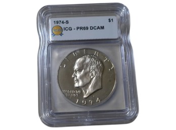 1974-S San Francisco Eisenhower Dollar ICG PR69 DCAM