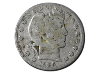 1905 Barber Silver Half Dollar