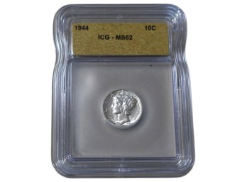 1944 Philadelphia Mercury Silver Dime ICG MS62
