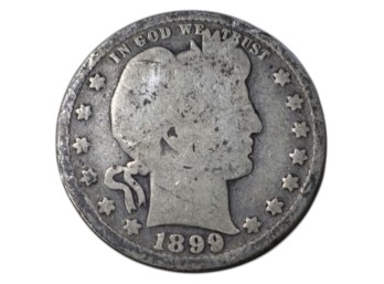 1899 Barber Silver Quarter Philadelphia