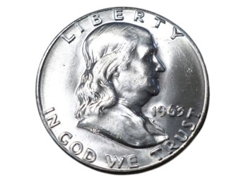 1963 Philadelphia Franklin Silver Half Dollar