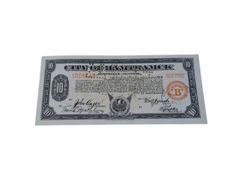 1933 Hamtramck Scrip Note $10 Series B July 1st Michigan Currency
