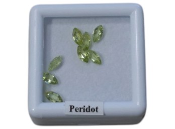 Marquise Cut Loose Peridot Gemstones In Display Case