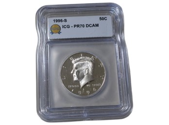1996-S Kennedy Silver Half Dollar ICG PR70 DCAM