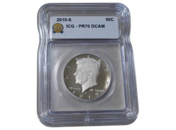 2019-S San Francisco Kennedy Silver Half Dollar ICG PR70 DCAM