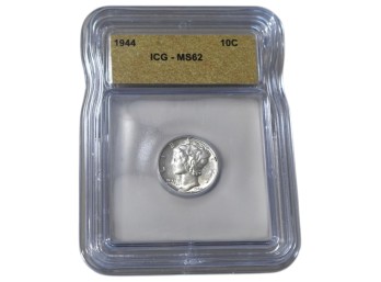 1944 Philadelphia Mercury Dime ICG MS62
