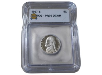 1997-S San Francisco Jefferson Nickel ICG PR70 DCAM