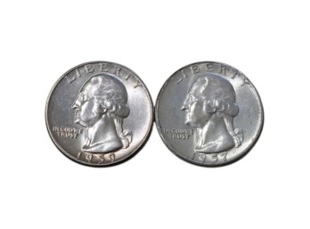 1957 And 1959 Washington Silver Quarter Two-Coin Set