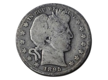 Scarce Key 1895-O New Orleans Barber Silver Half Dollar