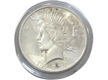 1923 Peace Silver Dollar  In Protective Case