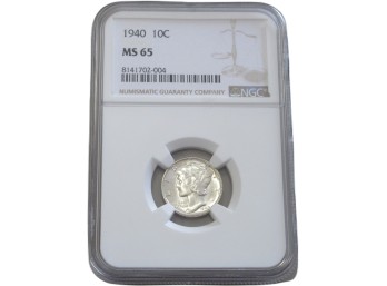1940 Mercury Dime MS 65 NGC Certified