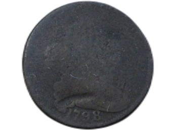 1798 Draped Bust Large Cent Worn But Very Tough Coin