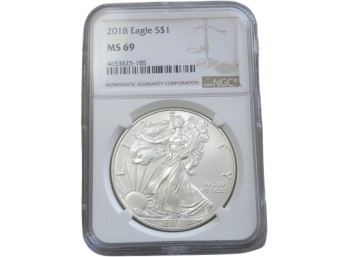 2018 American Silver Eagle MS69 NGC Certified