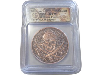 ICG MS70 Antiqued Pirate Copper  - 1 Oz, Limited Edition Of 5000