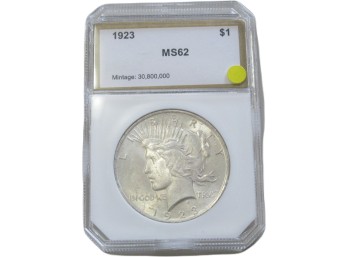 1923 Peace Silver Dollar MS62 Graded