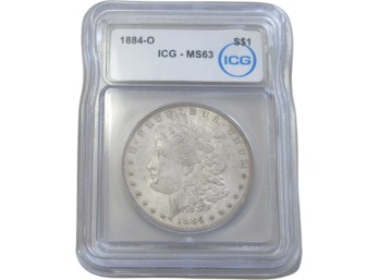 1884-O Morgan Silver Dollar ICG MS63 Graded