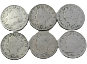 Collection Of Vintage Liberty Head Nickels - Dates 1897-1908
