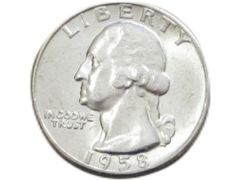 1958-D Liberty Silver Quarter  Uncirculated Luster