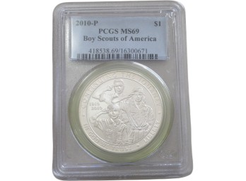 2010-P Boy Scouts Of America Silver Dollar PCGS MS69 Commemorative