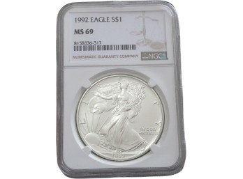 1992 American Silver Eagle $1  MS69 NGC Certified