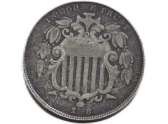 1868 Shield Nickel - Vintage US  Collectible