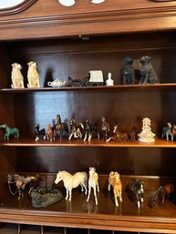 Lot 171- 3 Shelves Of Horses Copper, Ceramic, Plastic.  Annual Hi Jinks Dinner Adventure Club