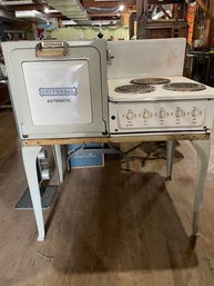 Lot 74-universal Automatic Three Burner And Oven Porcelain Electric Range