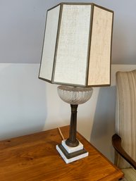 Lot 158- 2 Lamps Marble & Glass