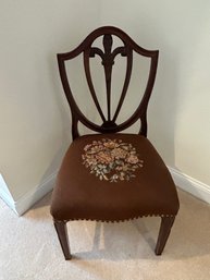 Lot 150- Wood And Flower Seat Chair